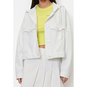 Marc O'Polo Denim x Kangol Hooded Jacket M White Organic Cotton 90s Aesthetic